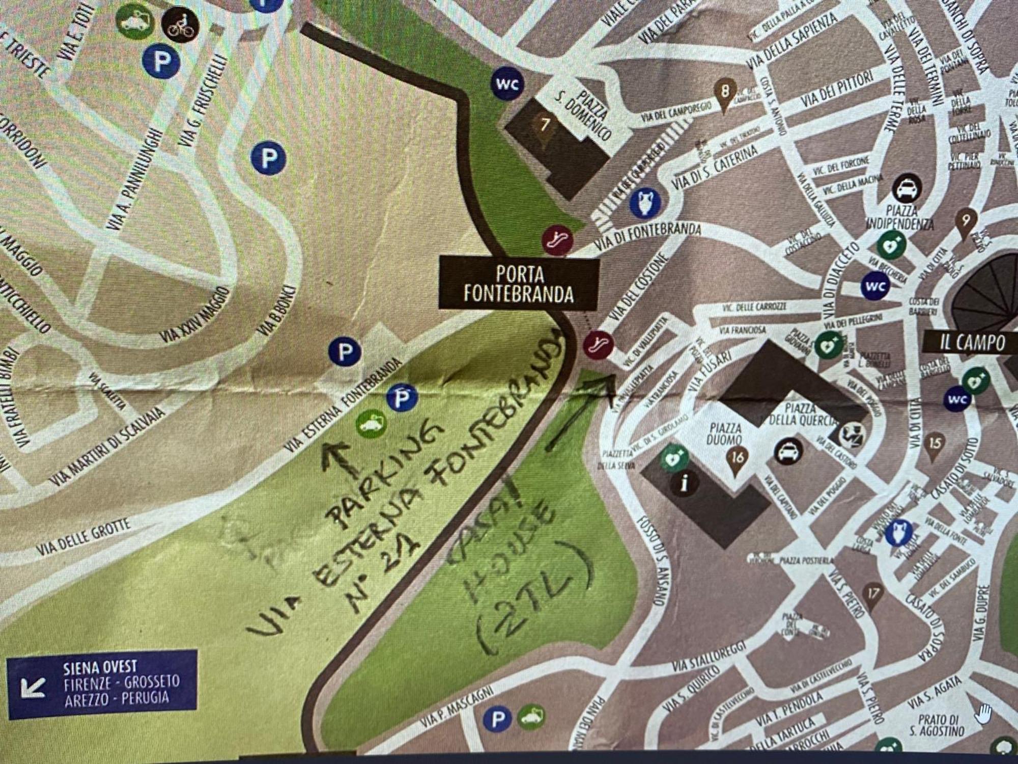 Loft Vicolo Di Vallepiatta 2 Min Piazza Del Campo Con Parcheggio Siena Exterior foto